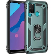 Zemira Newface Huawei Y6P Kılıf Sofya Yüzüklü Silikon Kapak - Yeşil