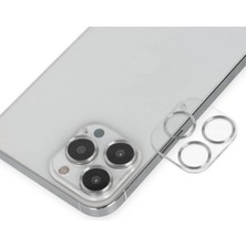 Zemira Newface Iphone 14 Pro Max Band Metal Kamera Lens - Gümüş