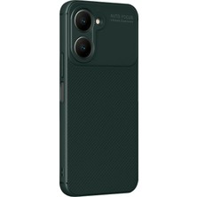 Zemira Newface Vivo Y18 Kılıf Auto Focus Karbon Kapak - Koyu Yeşil