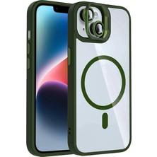 Zemira Joko Apple Iphone 15 Plus Remim Lensli Magsafe Standlı Kapak - Koyu Yeşil