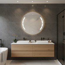 Aypars Atölye Geometrik Kesimli Dairesel LED Işıklı Ayna – Modern Banyo & Duvar Aynası