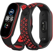 Tuba Toptaş Newface Xiaomi Mi Band 7 Spor Delikli Kordon - Siyah-Kırmızı