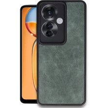 Zemira Newface Oppo Reno 11F Kılıf Aras Deri Kapak - Koyu Yeşil