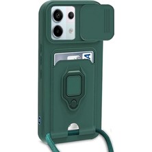 Zemira Newface Xiaomi Redmi Note 13 Pro 5g Kılıf Zuma Kartvizitli Yüzüklü Silikon - Yeşil