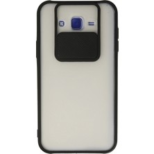 Zemira Newface Samsung Galaxy J7 Kılıf Palm Buzlu Kamera Sürgülü Silikon - Siyah