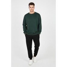 Uncia Outdoors Baskısız Basic Oversize Bisiklet Yaka Şardonlu Unisex Rahat Kalıp Sweatshirt