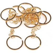 Orhan Çanta 50 Adet Zincirli Anahtarlık Halkası Makrome Anahtarlık (Gold)