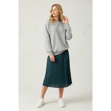 Uncia Outdoors Baskısız Basic Oversize Bisiklet Yaka Şardonlu Unisex Rahat Kalıp Sweatshirt