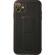Zemira Newface Iphone 12 Kılıf Coco Deri Standlı Kapak - Siyah
