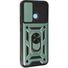 Zemira Newface Realme C25Y Kılıf Pars Lens Yüzüklü Silikon - Yeşil