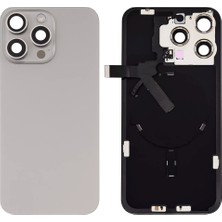 AHK Tekno Iphone 15 Pro Max Uyumlu Demirli , Magesafeli Arka Pil Kapağı / Nfc / Naturel Titanyum