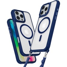 Zemira Newface Iphone 16 Pro Max Kılıf Enka Magsafe Silikon Kılıf - Lacivert