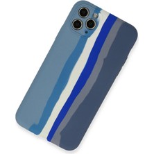 Zemira Newface Iphone 11 Pro Kılıf Ebruli Lansman Silikon - Mavi-Gri