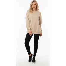 Uncia Outdoors Baskısız Basic Oversize Bisiklet Yaka Şardonlu Unisex Rahat Kalıp Sweatshirt