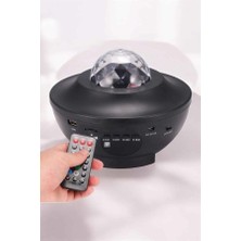 Zemira Çocuklara Özel Şarjlı Bluetooth Hoparlör Parti LED Lambası Yıldızlı Projeksiyon