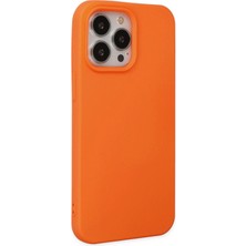 Zemira Newface Iphone 14 Pro Kılıf Nano Içi Kadife Silikon - Turuncu