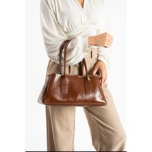 Özüm Takı Çanta Kadın Uzun Askılı Silindir Model Kol ve Omuz Çanta Taba