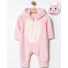 Dfn Kids Dfn Kız Bebek Yenidoğan Kapüşonlu Fermuarlı Welsoft Tavşan Peluş Bebek Tulum | 0-12 Ay Yenidoğan