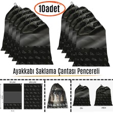 SLC Marketim Pencereli Ayakkabı Saklama Çantası Askılı Dolap Çekmece Düzenleyici Seyahat Çantası Hurcu 10 Adet