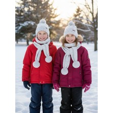 Matilda Unisex Çocuk Kışlık Örgü Seti - Çift Katlı El Emeği Tüvit Atkı & Bere