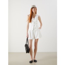 Lc Waikiki Yeni Sezon Loose Fit Pileli Kadın Şort