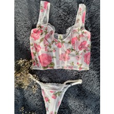 Assina Gül Desen Korse Takımı ( Çeyiz,düğün,nişan,özel Günler,yılbaşı )