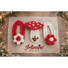 İrtimov Home El Yapımı Amigurumi Çiçek ve Mantar Figürlü Saç Tokası Seti (3’lü)