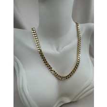 Luseda Gurmet Çelik Zincir Gold Renk Kolye 60CM