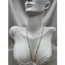 Luseda Gold Renk Disk Detaylı 45+5CM Ayarlanabilir Zincir Kolye