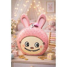 Sarece Home Kilitli Metal Kumbara (Sevimli Pembe Tavşan Kulaklı)