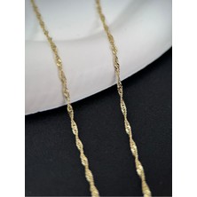 Luseda Kadın Gold Burgu 60CM VIP Zincir Kolye