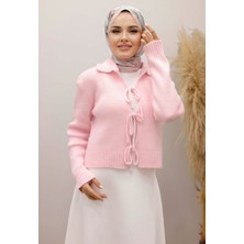 EAS Giyim Bağcıklı Yakalı Triko Hırka