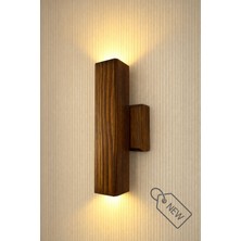 Aysem Wood Duvar Apliği Yansıtma Tasarımlı Çift Yönlü Ahşap Salon Hol Cafe Otel Duvar Apliği