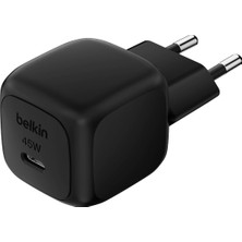 Belkin Kompakt Duvar Şarj Cihazı 45 W Usb-C Güç Iletimli Hızlı Şarj, Siyah