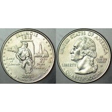Banknoting Amerika Çeyrek Dolar 2003 D Eyaletler Serisi-Illınoıs. Çilaltı.