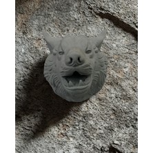 Tuba Toptaş Gri Kurt Duvar Dekoru Asılabilir Dekoratif Heykel Tasarım