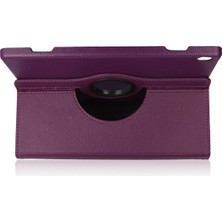 Tuba Toptaş Newface Lenovo M10 X505F Kılıf 360 Tablet Deri Kılıf - Mürdüm