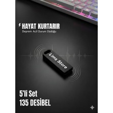 Tuba Toptaş Deprem Acil Durum Düdüğü 135 Desibel -5'li Set