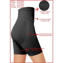 Boubon Co Siyah Dikişsiz Seamless Yüksek Bel Korse Tayt Toparlayıcı Seamless Paçalı Korse Tayt