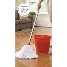 Siriustex  Mop Ucu – Mega Boy Yuvarlak Paspas Yedek Ucu | Çizmez & Sessiz Temizlik Bezi