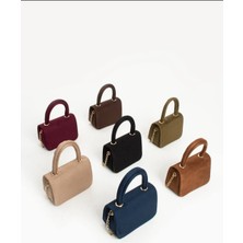 Özüm Takı Çanta Kadın Süet Zincir Askı El Kol ve Omuz Çantası Siyah