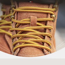 Mawrond 120 cm Extra Sağlam Yuvarlak, Fitilli Bağcık, Bot Bağcığı, (1 Çift, Koyu Sarı +Tatlı Kahve)