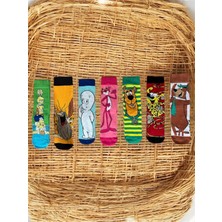 Al Bi 90Lık Renkli 7'li Set Çizgi Film Kahramanlar Desenli Pamuklu Çorap