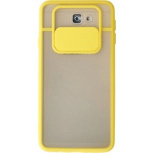 Samsung Galaxy J7 Prime Kılıf Palm Buzlu Kamera Sürgülü Silikon - Sarı