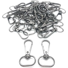 Orhan Çanta 20 Adet 2 Cm Yay Kanca Siyah Anahtarlık Halkası - Metal Yaylı Klips
