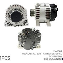 Voltech 066WLT.ALT200 - Alternatör 12V 150A P. 206 207 307 308 Partner Berlıngo