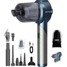 Azurtech 120W 6000MAH 16000PA Vakumlu Üflemeli Araç Içi El Süpürgesi Kablosuz Taşınabilir Şarjlı Mini Süpürge