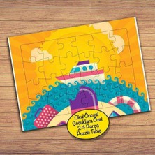 Asilmeydan Yaz Mevsimi Denizde Gemi Çocuklara Özel Puzzle Yapboz Tablo-145pz