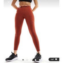 Nike Pro 365 Mid-Rise Training Yüksek Belli File Panelli Kiremit Kadın Tayt CZ9779-832