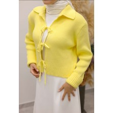 EAS Giyim Bağcıklı Yakalı Triko Hırka